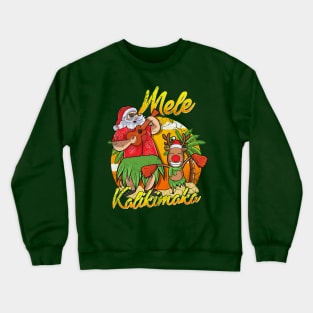 Mele Kalikimaka Santa Hawaiian Christmas In July Hawaii Crewneck Sweatshirt